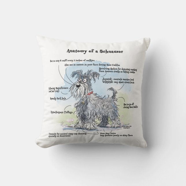 Anatomie eines Schnauzer-Kissens Kissen (Vorderseite)