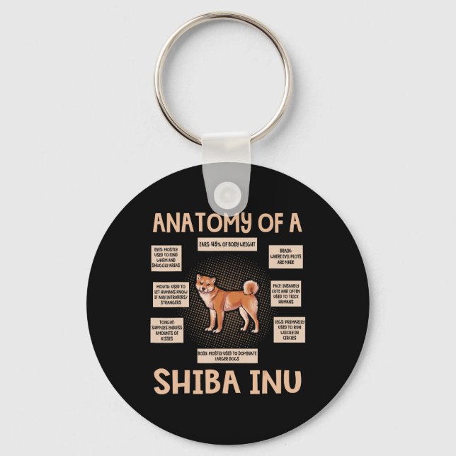 Anatomie eines Shiba Inu lustigen Welpengeschenks Schlüsselanhänger (Vorderseite)