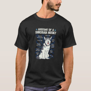 Anatomie eines sibirischen Huskys Tier Husky T-Shirt