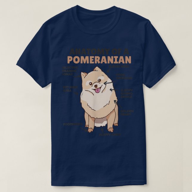 Anatomie eines Spitzes Niedliche Hunde Witziger Sp T-Shirt (Design vorne)