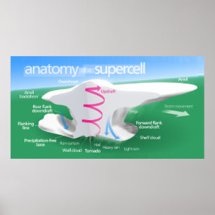 Anatomie eines Supercell-Sturm-Diagramms Poster