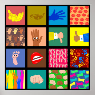 Anatomie-Fliesen-Tapete Poster