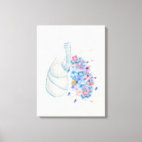 Anatomie florale poumon médical mur art toile