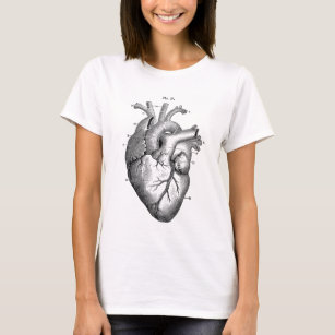 Anatomie-Herz-Bild-Vintag T-Shirt