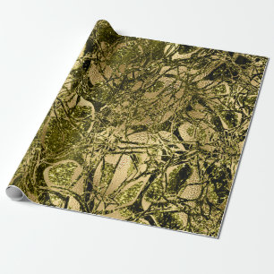 Anatomie Körperzelle Gold Mustard Chartreuse Geschenkpapier