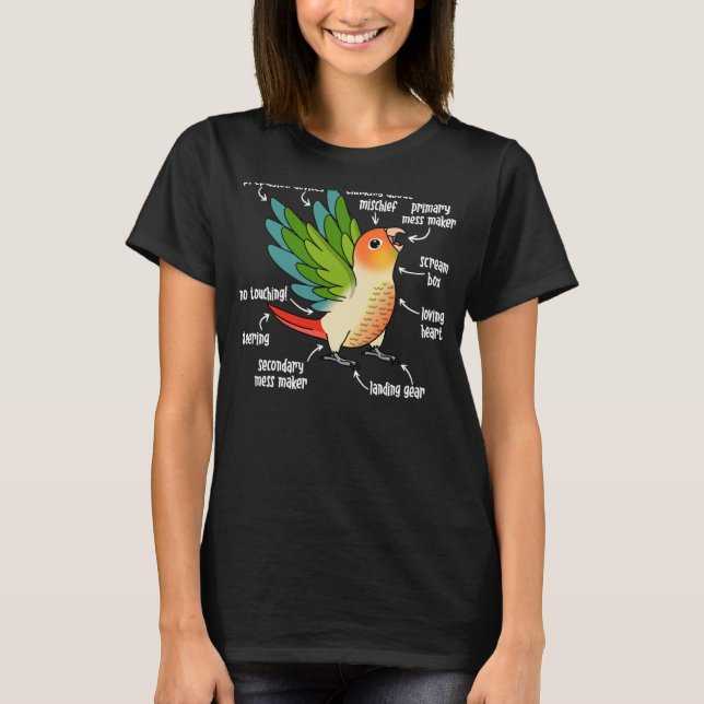 Anatomie Papagei Anatomie in Ananaskontur T-Shirt (Vorderseite)