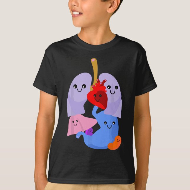 Anatomie Physiologie Herz Lunge Vitale Organe Illu T-Shirt (Vorderseite)