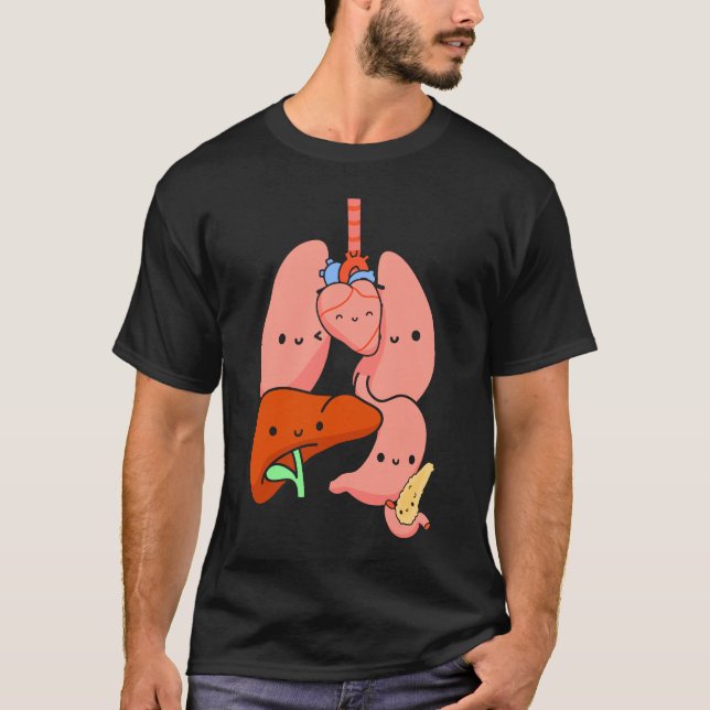 Anatomie Physiologie Herz Lunge Vitale Organe Illu T-Shirt (Vorderseite)
