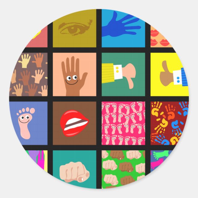 Anatomie Tile Wallpaper Runder Aufkleber (Vorderseite)