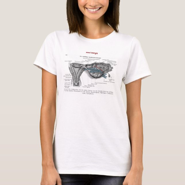 Anatomie : utérus, trompex utérines et T-shirt (Devant)