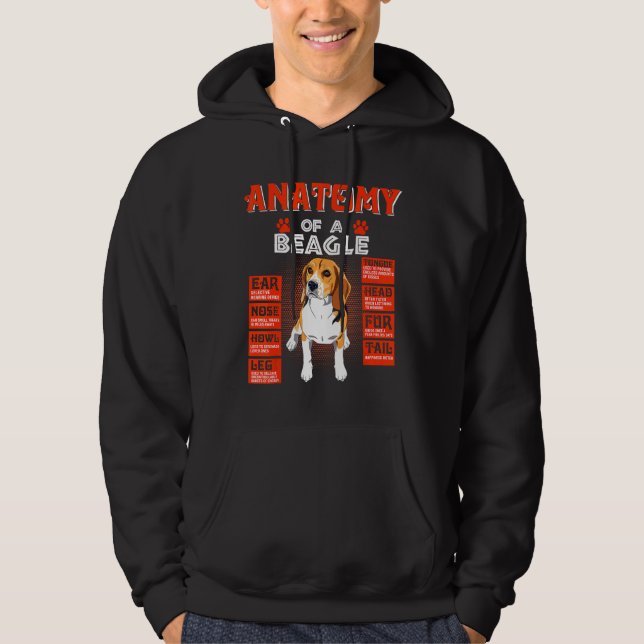Anatomie von Beagle-Hunden Hoodie (Vorderseite)
