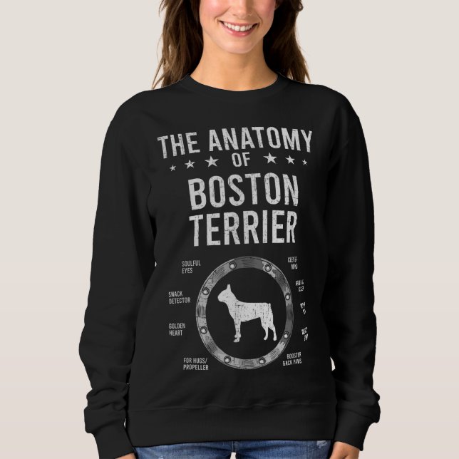 Anatomie von Boston Terrier Dog Lover Sweatshirt (Vorderseite)