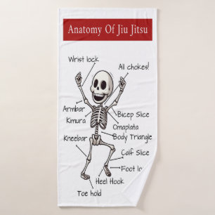 Anatomie von Jiu Jitsu BJJ Skeleton Einreichungen Badehandtuch