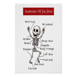 Anatomie von Jiu Jitsu BJJ Skeleton Einreichungen  Poster