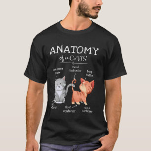 Anatomie von Katzen Witz Katzen Humor T-Shirt Katz