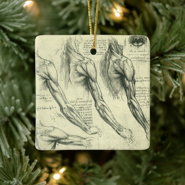 Anatomie von Leonardo da Vinci Keramikornament (Baum)