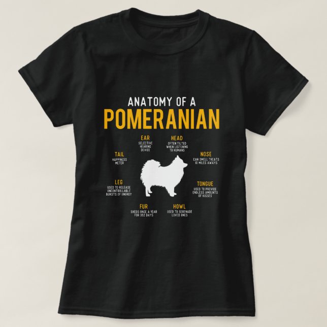 Anatomie von Spitz Hundebesitzer Leber Welpe T-Shirt (Design vorne)