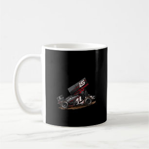 Anatomie von Sprint-Autos mit Racing Kaffeetasse