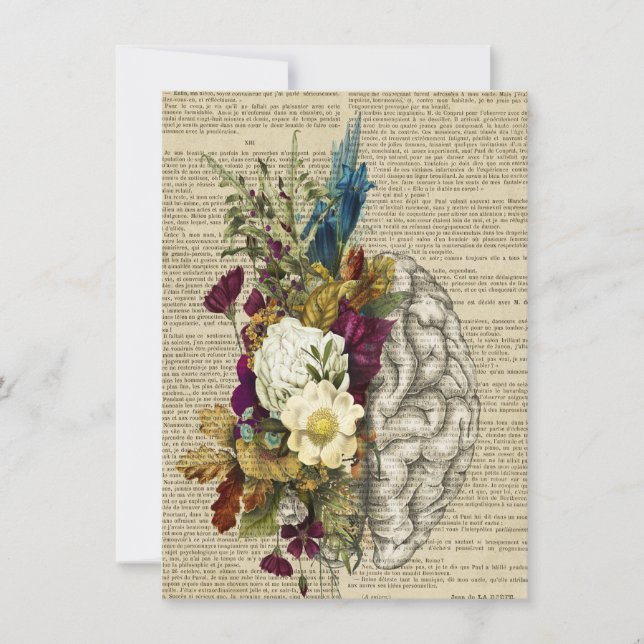 Anatomieplakat für das Blumengehirn Dankeskarte (Vorderseite)