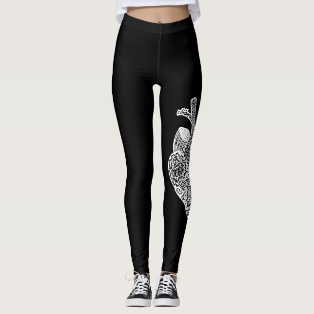 Anatomische Herz-Gekritzel-Leggings Leggings (Vorderseite)