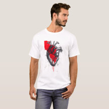 Anatomische Herz-Skizze Trash-Polka-Kunst-T-Shirt