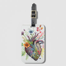 Anatomische Herz- und Aquarellfarben-Blume Liebe