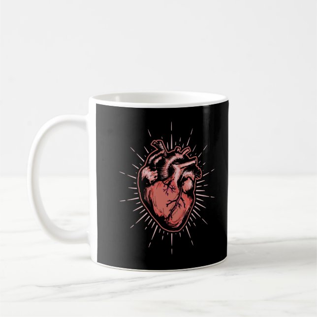 Anatomische Herzanatomie Kunst Kardiologie Kaffeetasse (Links)