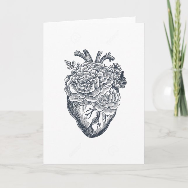 Anatomische Herzkarte Tattoo Karte (Vorderseite)