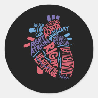 Anatomische Hu He Kardiology Medical Cardiac Nurse Runder Aufkleber