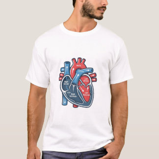 Anatomische menschliche Herzskizze Medizinische Il T-Shirt
