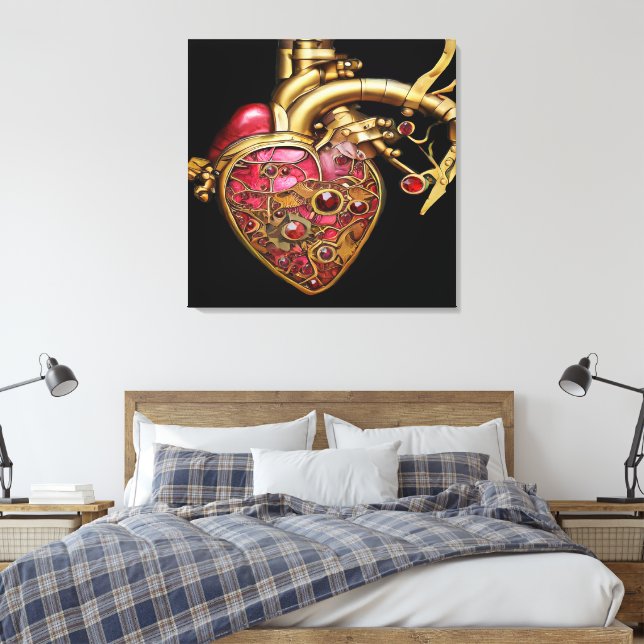 Anatomische Röhrchen und Geere aus Steampunkherz Leinwanddruck (Insitu (Schlafzimmer))