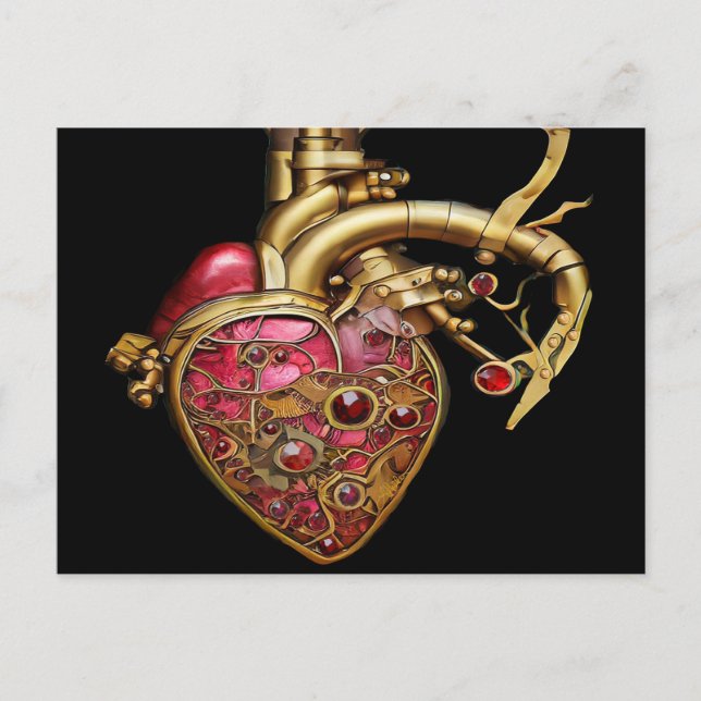 Anatomische Röhrchen und Geere aus Steampunkherz Postkarte (Vorderseite)
