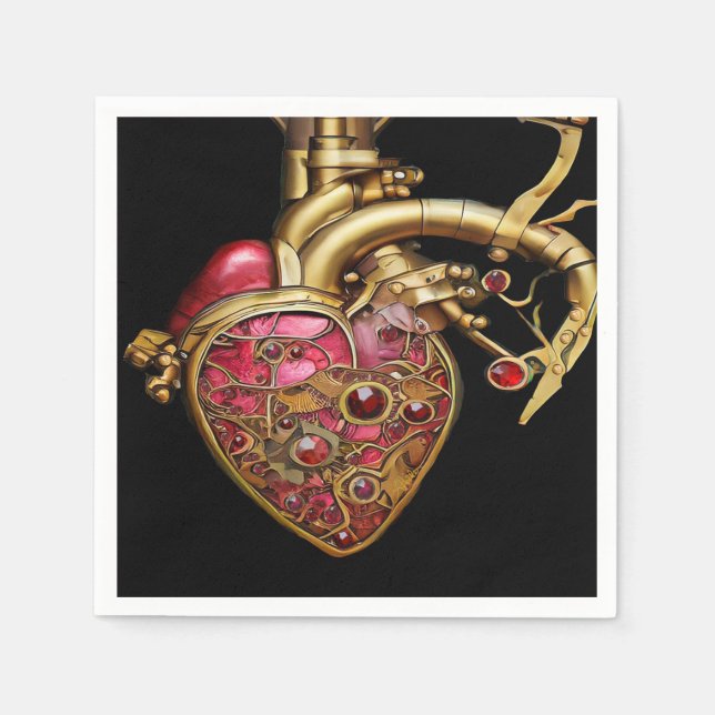 Anatomische Röhrchen und Geere aus Steampunkherz Serviette (Vorderseite)