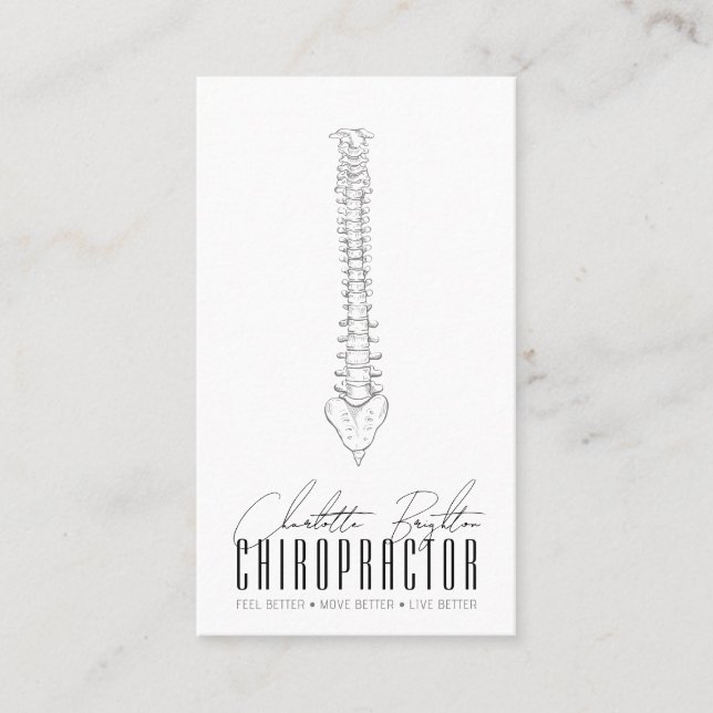 Anatomische Spine Chiropraktor Ernennung und Visitenkarte (Vorderseite)