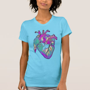 Anatomischer Herzinfarkt farbenfroher T - Shirt