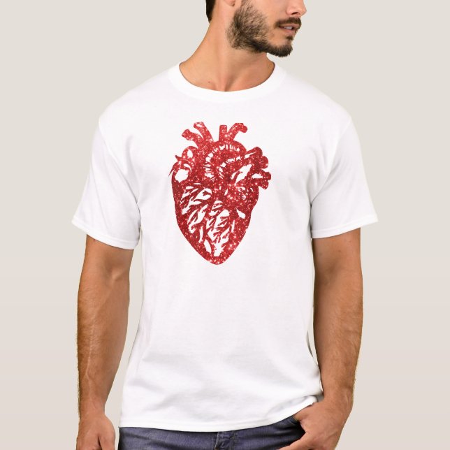 Anatomisches Glitzer Wirkung des Herzens Shirt (Vorderseite)