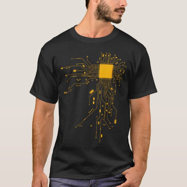 Anatomisches Herz CPU Prozessor Computerwissenscha T-Shirt (Vorderseite)