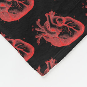 Anatomisches Herz Horror Rotes Schwarzes, gemütlic Fleecedecke
