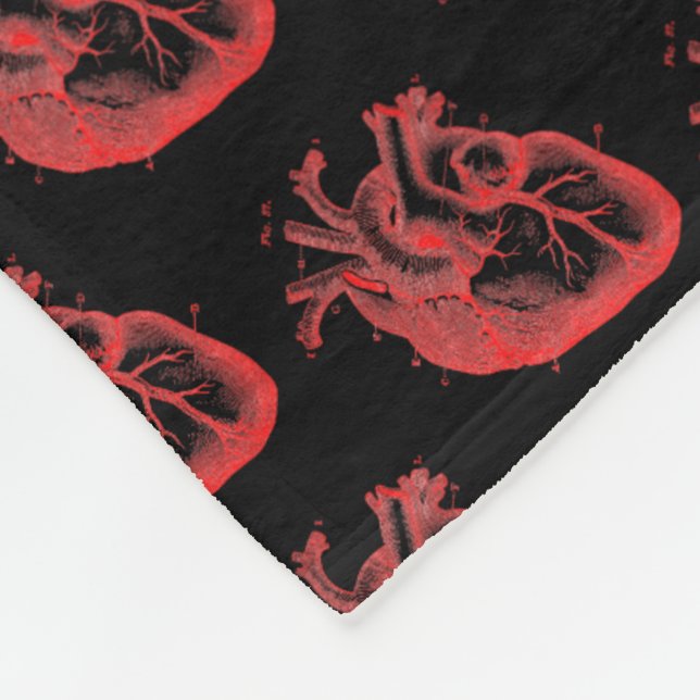 Anatomisches Herz Horror Rotes Schwarzes, gemütlic Fleecedecke (Ecke)