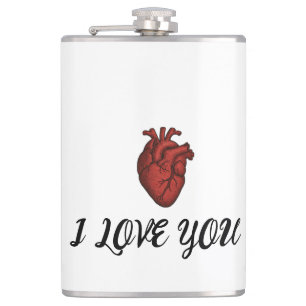 Anatomisches Herz "Ich liebe dich" Flachmann