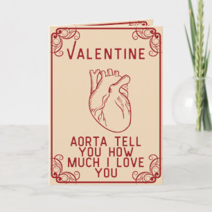 Anatomisches Herz im Vintage-Stil Lustiges Valenti Karte