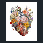 Anatomisches Herz mit Blume Art #2BFE2 Poster<br><div class="desc">Anatomisches Herz mit Blume Art #2BFE2 Dieses Kunstwerk verbindet die Bereiche Naturwissenschaften und Ästhetik, die exakte Komplexität eines anatomischen Herzens zeichnend mit der ätherischen Schönheit lebendiger Blume in warmen Rot, Orangen und Gelb. Diese einzigartige Verschmelzung von Elementen könnte eine Vielzahl von Emotionen hervorrufen, angesichts ihrer reichen symbolischen Schicht. Das Herz,...</div>