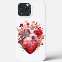 Anatomisches Herz mit Blume