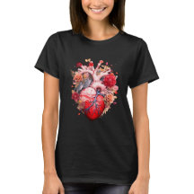 Anatomisches Herz mit Blume
