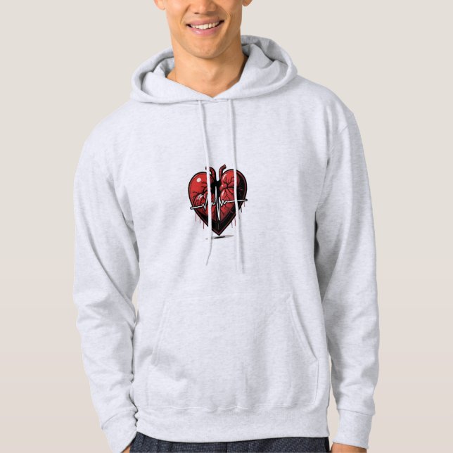 Anatomisches Herz mit Lebensstil Hoodie (Vorderseite)