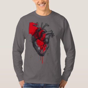 Anatomisches Herz Trash Polka Art Langarmshirt T-Shirt