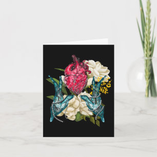 Anatomisches Herz und Blume Doktor Valentin Karte