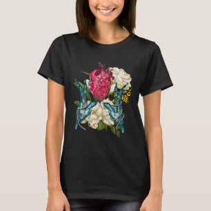 Anatomisches Herz und Blume Doktor Valentin T-Shirt