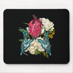 Anatomisches Herz und Blumen Doktor Valentine Mousepad
