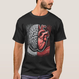Anatomisches Herz vs Gehirn Medizin Anatomie Wisse T-Shirt